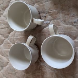 Chateau Hand Painted Sienna Brown Stoneware Japan Set Of 3 Cups  See Pictures